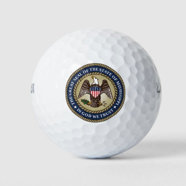 Seal of Mississippi (US State) Golf Balls (Front)