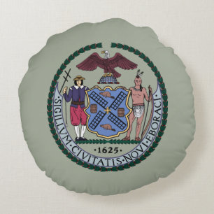 Seal of New York City Round Cushion