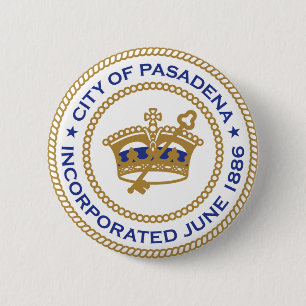 Seal of Pasadena, California 6 Cm Round Badge