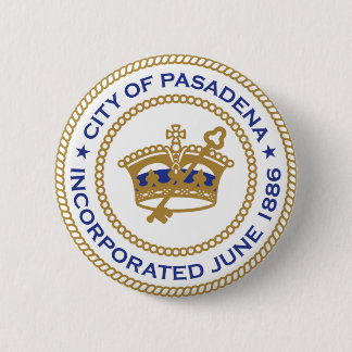 Seal of Pasadena, California 6 Cm Round Badge