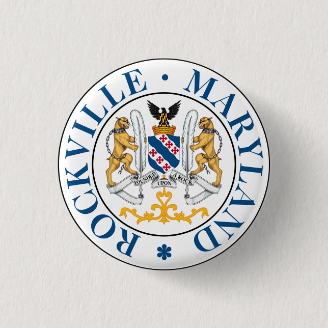 Seal of Rockville, Maryland  3 Cm Round Badge (Front)