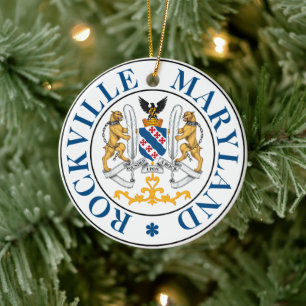 Seal of Rockville, Maryland Ceramic Tree Decoration
