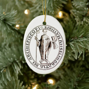 Seal of Saint Anselm of Canterbury Ceramic Tree Decoration