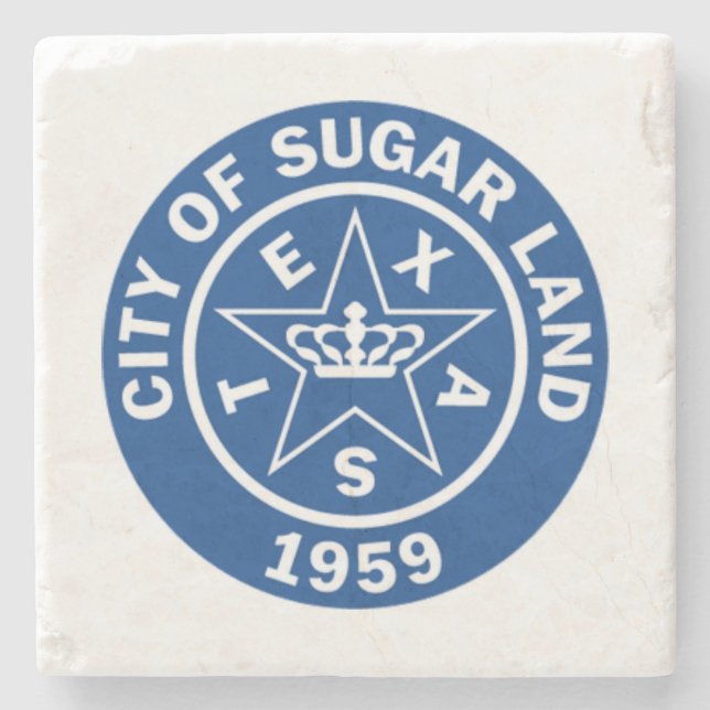 Seal of Sugar Land (Texas) Stone Coaster (Front)