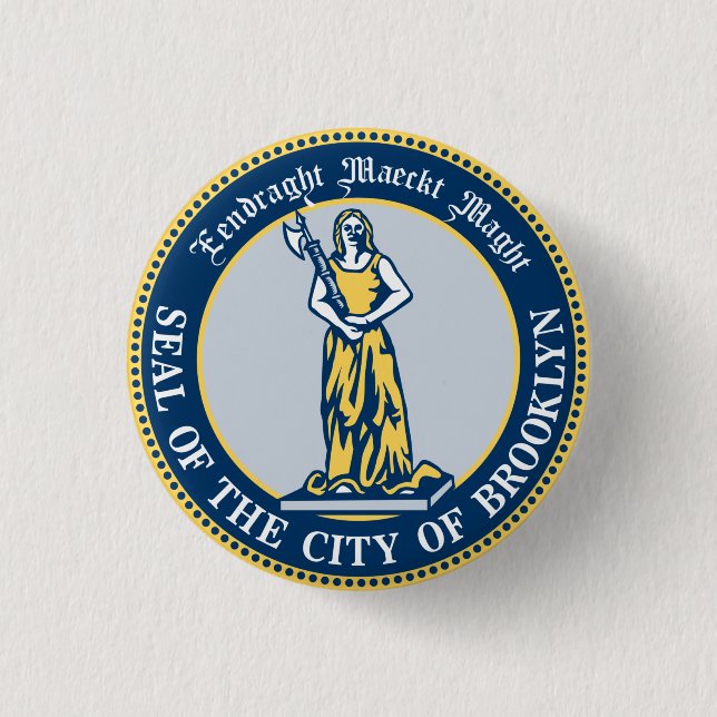 Seal of the Borough of Brooklyn, New York 3 Cm Round Badge (Front)