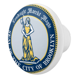 Seal of the Borough of Brooklyn, New York Ceramic Knob