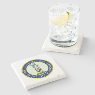 Seal of the Borough of Brooklyn, New York Stone Coaster