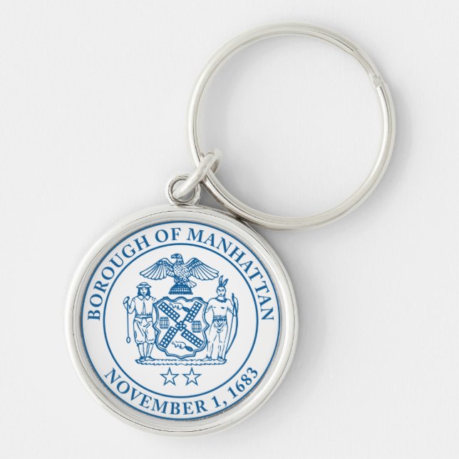 Seal of the Borough of Manhattan, NYC Keychain (Front)