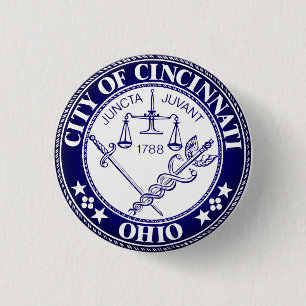 Seal of the City of Cincinnati, Ohio 3 Cm Round Badge