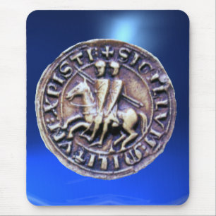 SEAL OF THE KNIGHTS TEMPLAR blue Mouse Mat