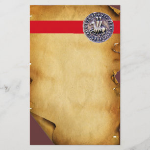 SEAL OF THE KNIGHTS TEMPLAR, Brown Parchment Stationery