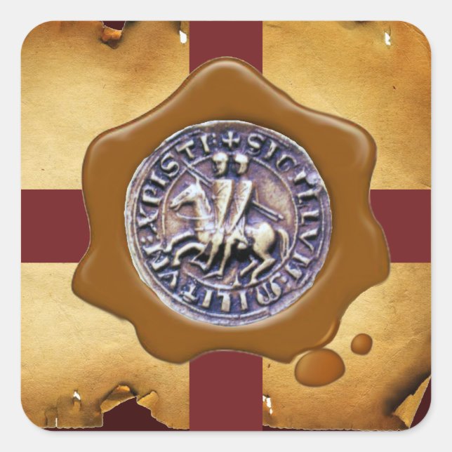 SEAL OF THE KNIGHTS TEMPLAR,  Brown Wax ,Parchment (Front)