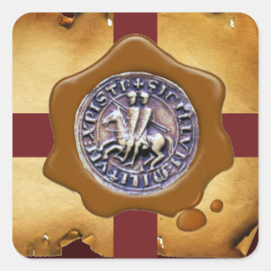 SEAL OF THE KNIGHTS TEMPLAR, Brown Wax ,Parchment