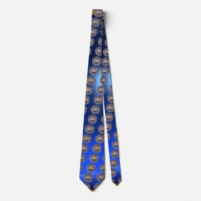 SEAL OF THE KNIGHTS TEMPLAR gem blue Tie (Front)