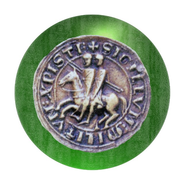 SEAL OF THE KNIGHTS TEMPLAR gem green Cutting Board (Front)