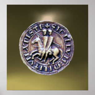 SEAL OF THE KNIGHTS TEMPLAR gem grey Poster