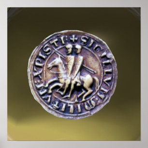 SEAL OF THE KNIGHTS TEMPLAR gem grey Poster