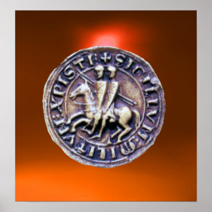 SEAL OF THE KNIGHTS TEMPLAR gem orange Poster