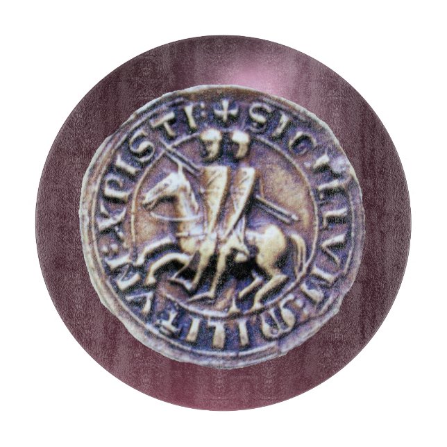 SEAL OF THE KNIGHTS TEMPLAR gem purple Cutting Board (Front)