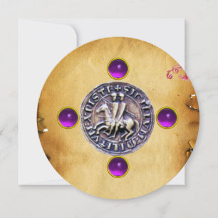 SEAL OF THE KNIGHTS TEMPLAR  gem purple Invitation