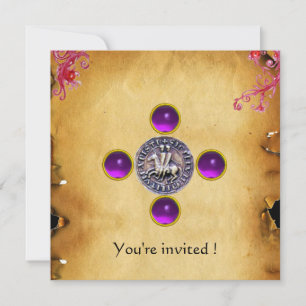 SEAL OF THE KNIGHTS TEMPLAR  gem purple Invitation