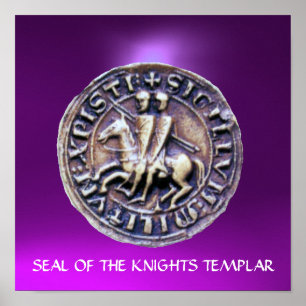 SEAL OF THE KNIGHTS TEMPLAR gem purple Poster