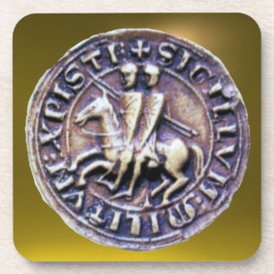 SEAL OF THE KNIGHTS TEMPLAR  gem yellow Coaster