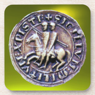 SEAL OF THE KNIGHTS TEMPLAR  gem yellow Coaster