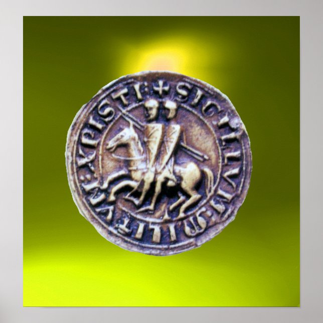 SEAL OF THE KNIGHTS TEMPLAR gem yellow Poster (Front)