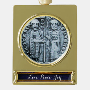 SEAL OF THE KNIGHTS TEMPLAR GOLD PLATED BANNER ORNAMENT