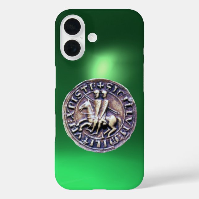 SEAL OF THE KNIGHTS TEMPLAR green Case-Mate iPhone Case (Back)