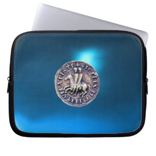 SEAL OF THE KNIGHTS TEMPLAR grey gem blue Laptop Sleeve