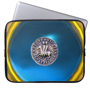 SEAL OF THE KNIGHTS TEMPLAR grey gem blue Laptop Sleeve