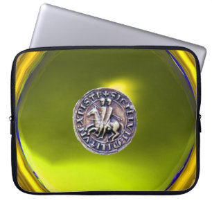 SEAL OF THE KNIGHTS TEMPLAR grey gem yellow Laptop Sleeve