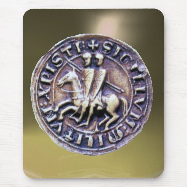 SEAL OF THE KNIGHTS TEMPLAR grey Mouse Mat (Front)