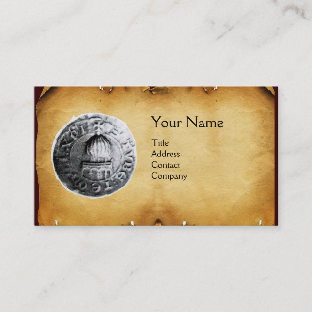 SEAL OF THE KNIGHTS TEMPLAR MONOGRAM parchment Business Card (Front)