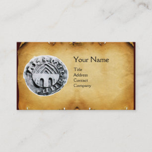 SEAL OF THE KNIGHTS TEMPLAR MONOGRAM parchment Business Card