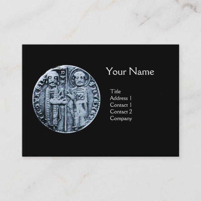 SEAL OF THE KNIGHTS TEMPLAR MONOGRAM Pearl Paper Business Card (Front)
