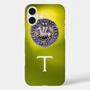 SEAL OF THE KNIGHTS TEMPLAR MONOGRAM yellow iPhone 16 Plus Case