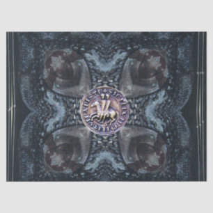 SEAL OF THE KNIGHTS TEMPLAR ON IRON CROSS Black Tissue Paper