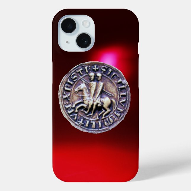 SEAL OF THE KNIGHTS TEMPLAR red burgundy Case-Mate iPhone Case (Back)