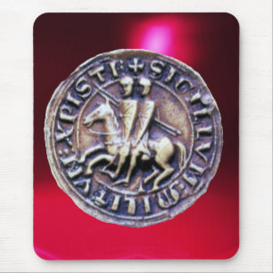 SEAL OF THE KNIGHTS TEMPLAR red burgundy Mouse Mat