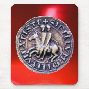 SEAL OF THE KNIGHTS TEMPLAR red Mouse Mat