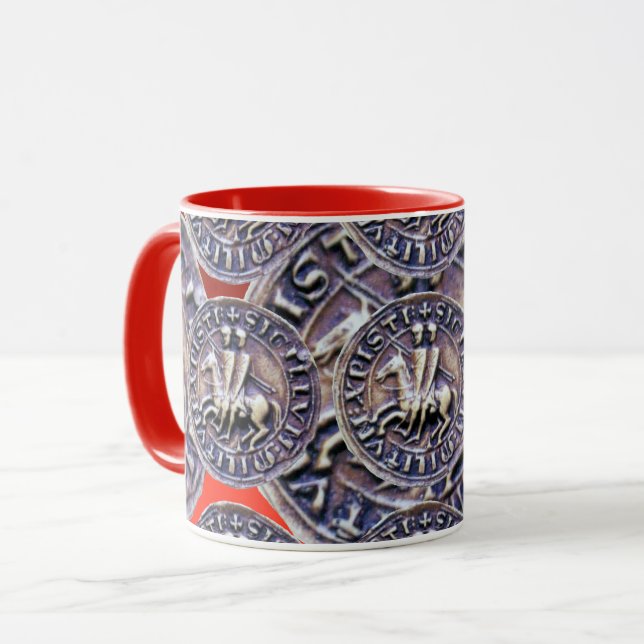 SEAL OF THE KNIGHTS TEMPLAR Red Mug (Front Left)