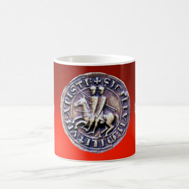 SEAL OF THE KNIGHTS TEMPLAR Red Ruby Gemstone Coffee Mug (Center)