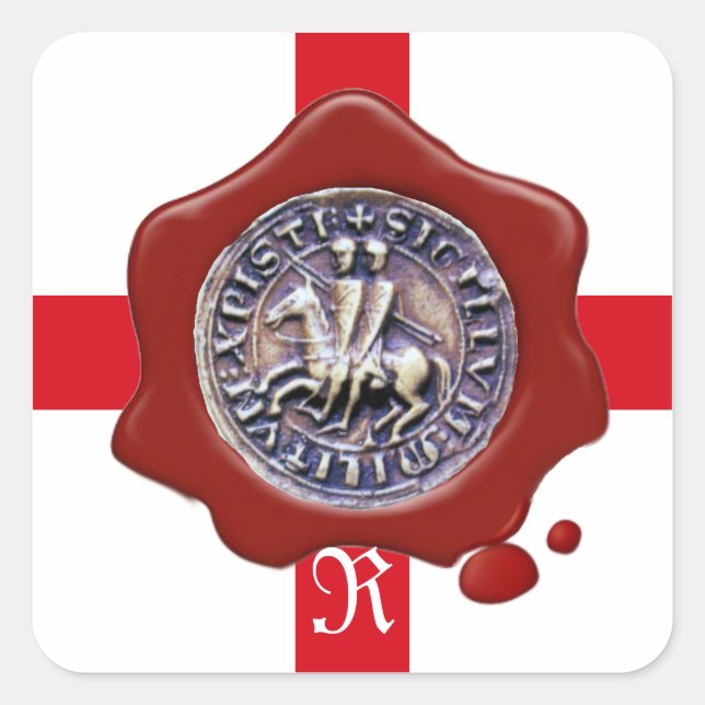 SEAL OF THE KNIGHTS TEMPLAR,  Red Wax Monogram (Front)