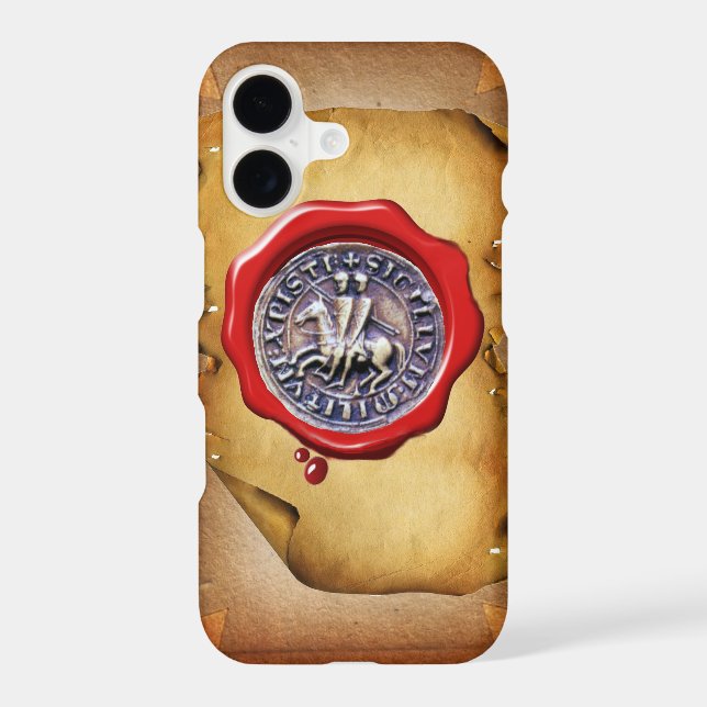 SEAL OF THE KNIGHTS TEMPLAR red wax parchment (Back)