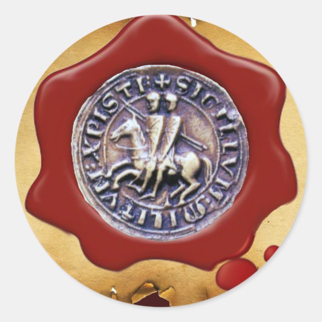 SEAL OF THE KNIGHTS TEMPLAR,  Red Wax ,Parchment (Front)