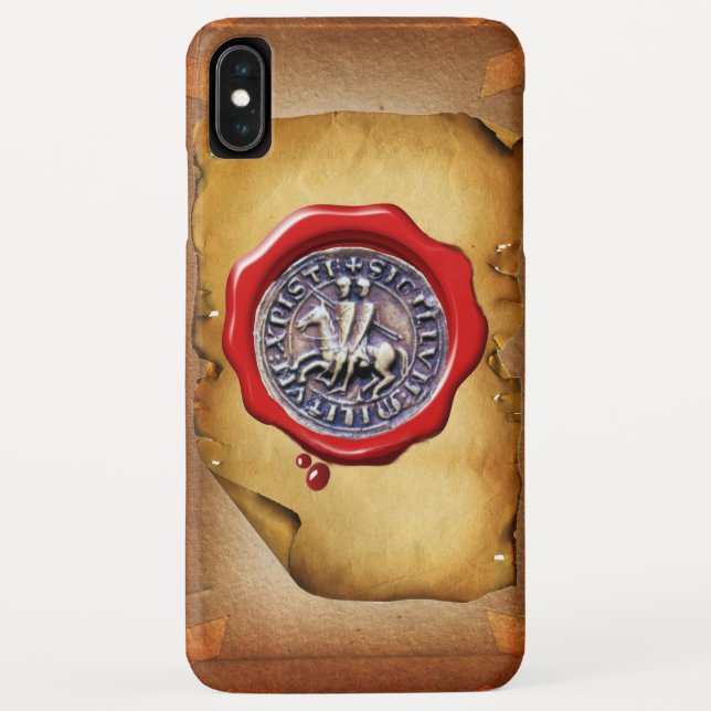 SEAL OF THE KNIGHTS TEMPLAR red wax parchment Case-Mate iPhone Case (Back)