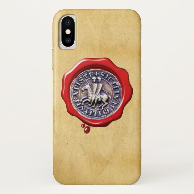 SEAL OF THE KNIGHTS TEMPLAR Red Wax Parchment Case-Mate iPhone Case (Back)
